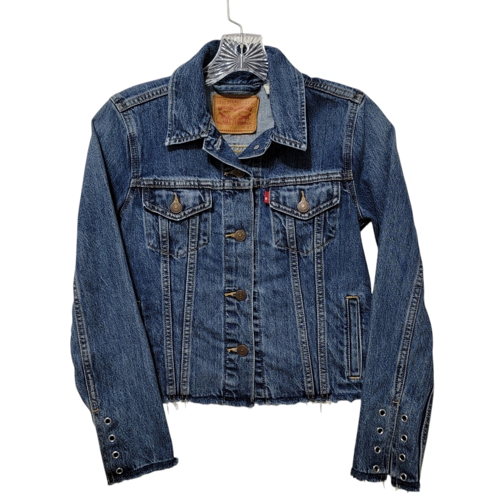 Levi's | Classic Trucker Jean Denim Jacket Lace Up Sleeves Raw Hem